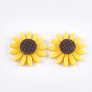 Resin Cabochons, Sunflower, Gold, 21x6mm(CRES-T010-62G)