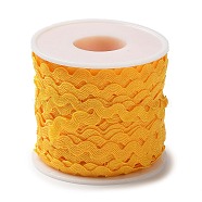 Wave Bending Fringe Trim, with Plastic Empty Spools, for Cloth Dress DIY Making Decorate, Orange, Trim: about 3/16 inch~3/8 inch(5~8.5mm), about 27.34 Yards(25m)/Roll(OCOR-GF0002-03F)