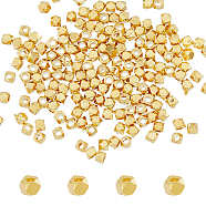 150Pcs Brass Cube Beads, Real 18K Gold Plated, 2x2x2mm, Hole: 1mm(KK-HY0003-65)