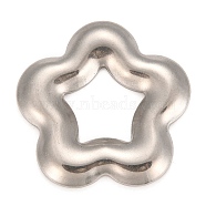 304 Stainless Steel Linking Rings, Pendants Accessories, Flower, Stainless Steel Color, 31x31x3mm(STAS-Z016-04P)