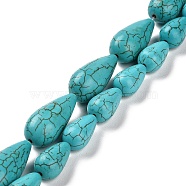Synthetic Howlite Beads Strands, Dyed, Teardrop, 25.5x12mm, Hole: 1.6mm, about 179pcs/500g(TURQ-F018-05B)
