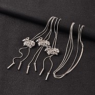 Sheep Long Adjustable Alloy Rhinestone Lariat Necklaces, with Brass Snake Chain, Platinum, 38.6 inches(NJEW-F194-04P)