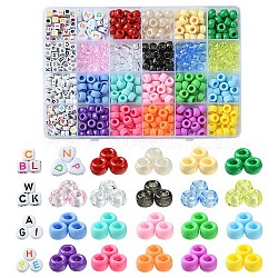 Iridescent Plastic Pearlized Beads Set, Mixed Color, 5.5~10x5.5~11x5~6mm, Hole: 1.8~3.5mm(FIND-FS0002-35)