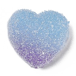 Resin Decoden Cabochons, Imitation Candy, Two Tone, Gradient Color, Heart, Azure, 15.5x17x6mm(X-CRES-Y001-01A-03)
