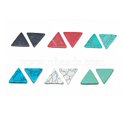 Synthetic Malachite Cabochons, Triangle, Mixed Color, 6x7x1.5mm(TURQ-S290-20H-M)
