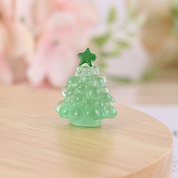 Luminous Resin Christmas Tree Figurines, Glow in the Dark Ornaments, for Home Decorations, Lime Green, 27x23mm(PW-WG4130A-05)