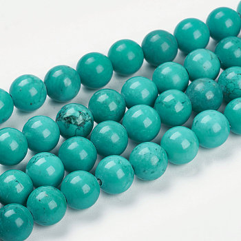 Natural Howlite Beads Strands, Dyed & Heated, Round, 6mm, Hole: 1mm, about 65pcs/strand, 15.27 inch(38.8cm)