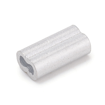 100Pcs Aluminum Slide Charms/Slider Beads, Rectangle, Silver, 8x4x2.8mm, Hole: 2.5x1.2mm
