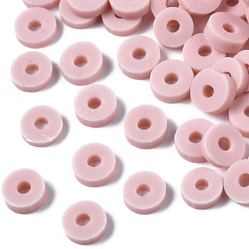 Eco-Friendly Handmade Polymer Clay Beads, Disc/Flat Round, Heishi Beads, Thistle, 4x1mm, Hole: 1mm, about 55000pcs/1000g