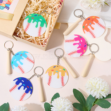 6Pcs 6 Colors Acrylic Keychains(KEYC-SZ0001-31)-6