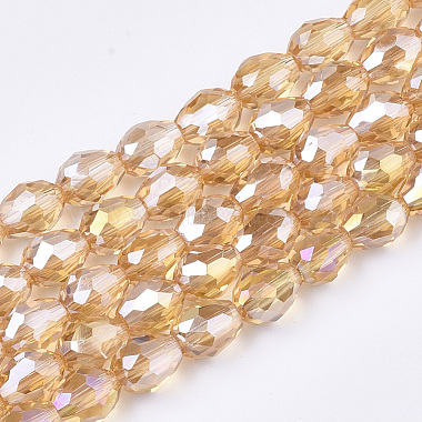 8mm Goldenrod Drop Glass Beads