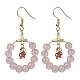 Boucles d'oreilles pendantes avec anneau en perles de verre imitation jade(EJEW-JE05568-04)-1