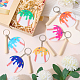 6Pcs 6 Colors Acrylic Keychains(KEYC-SZ0001-31)-6