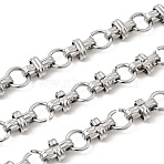 304 Stainless Steel Link Chains, Unwelded, Stainless Steel Color, 8x5.5x4mm(CHS-K024-12P)
