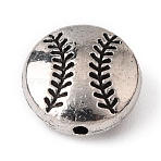 Zinc Alloy Beads, Baseball, Antique Silver, 10x4.5mm, Hole: 1mm(FIND-WH0105-68AS)