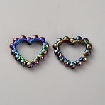 Plastic Beads, Heart, Colorful, 38.5x43x7.5mm, Hole: 2.8mm(OACR-WH0816-008A)
