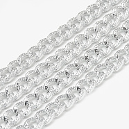 Unwelded Aluminum Textured Curb Chains, Gainsboro, 8x6x1.8mm(CHA-S001-040)