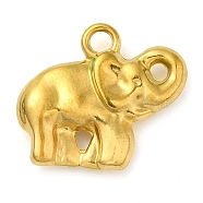 Ion Plating(IP) 304 Stainless Steel Pendants, Elephant Charm, Real 18K Gold Plated, 20x18x4mm, Hole: 2.5mm(STAS-M070-28G)