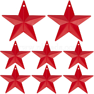 Iron Pendants, Star Charm, Red, 60x61.5x5.5mm, Hole: 1mm, 30pcs/box(IFIN-GF0001-44D-01)