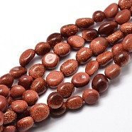 Synthetic Goldstone Beads Strands, Tumbled Stone, Nuggets, 5~10x6~7x3~7mm, hole: 1mm, about 14.9 inch~15.7 inch(G-J335-29)