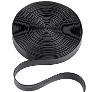 Flat Imitation Leather Cord, Garment Accessories, Black, 15x1mm, about 5.47 Yards(5m)/Bundle(LC-WH0006-02C-01)