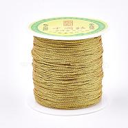 Nylon Thread, with Metallic Cords, Gold, 1.0mm, about 109.36 yards(100m)/roll(NWIR-R030-01)