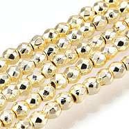 Electroplate Non-magnetic Synthetic Hematite Bead Strands, Round, Faceted, Golden Plated, 2mm, Hole: 1mm, about 200pcs/strand, 15.7 inch(X-G-Q465-12G)