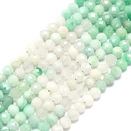 Natural Emerald Beads Strands, Faceted, Round, 4~4.5mm, Hole: 0.6mm, about 92~93pcs/strand, 15.16~15.35 inch(38.5~39cm)(G-G106-C09-03)