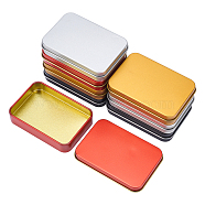 Tinplate Box, Bead Storage Containers, Storage Box, Rectangle, Mixed Color, 17x19x1.5cm,  4 colors, 2pcs/color, 8pcs/set(CON-GA0001-07)