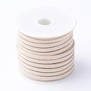Faux Suede Cord, Faux Suede Lace, Wheat, 3x1.5mm, about 5.46 yards(5m)/roll(X-LW-R003-1073)