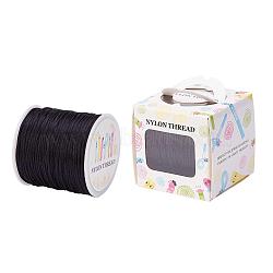 Nylon Thread, Rattail Satin Cord, Black, 1.0mm, about 76.55 yards(70m)/roll(NWIR-JP0010-1.0mm-900)