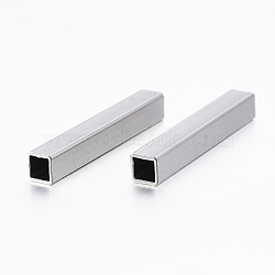 304 Stainless Steel Tube Beads, Cuboid, Stainless Steel Color, 35x5x5mm, Hole: 4mm(STAS-K154-79P)
