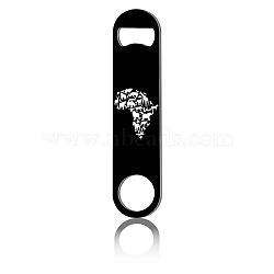 430 Stainless Steel Bottle Openers, Laser Cut, Rectangle, Map, 178x40x2mm(AJEW-WH0259-036)