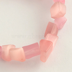 Cat Eye Glass Bead Strands, Chip, Pink, 3~6x3~5x2~4mm, Hole: 1mm, about 512pcs/strand, 32.6 inch(CE-R010-01B)
