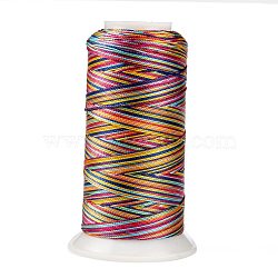 Segment Dyed Round Polyester Sewing Thread, for Hand & Machine Sewing, Tassel Embroidery, Colorful, 12-Ply, 0.8mm, about 300m/roll(OCOR-Z001-B-09)