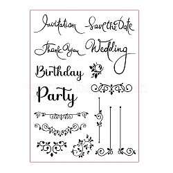 Clear TPR Stamps, for DIY Scrapbooking, Photo Album Decorative, Cards Making, Word, 210x150mm(PW-WG41C80-01)
