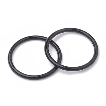 Opaque Acrylic Linking Rings, Black, 45x3.5mm, inner diameter:38mm