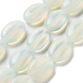 Opalite Beads Strands, Flat Oval, 18~18.5x13~13.5x6~6.5mm, Hole: 1.2mm, about 11pcs/strand, 7.76 inch(19.7cm)