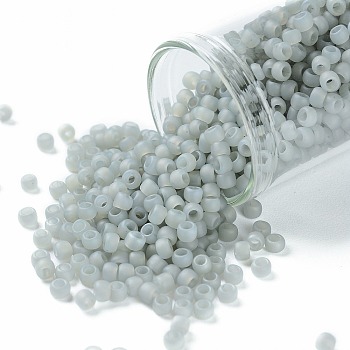 TOHO Round Seed Beads, Japanese Seed Beads, Frosted, (150F) Ceylon Frost Smoke, 8/0, 3mm, Hole: 1mm, about 222pcs/10g