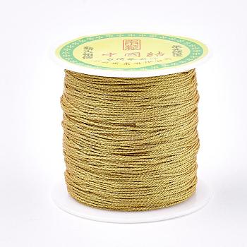Nylon Thread, with Metallic Cords, Gold, 1.0mm, about 109.36 yards(100m)/roll
