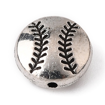 Zinc Alloy Beads, Baseball, Antique Silver, 10x4.5mm, Hole: 1mm
