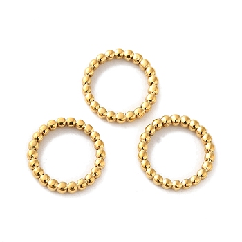 201 Stainless Steel Linking Rings, Granulated, Round Ring, Real 18K Gold Plated, 10x1.5mm, Inner Diameter: 7mm