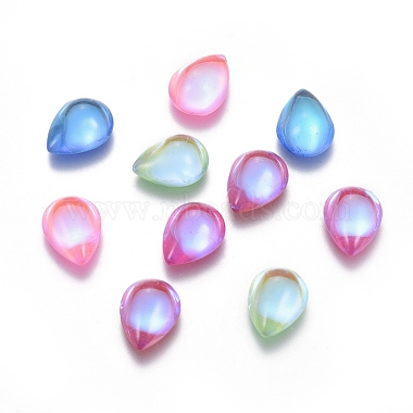 8mm Mixed Color Teardrop Glass Cabochons