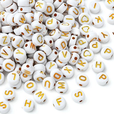 300pcs 2 Styles Opaque White Acrylic Beads(MACR-YW0002-58C)-2