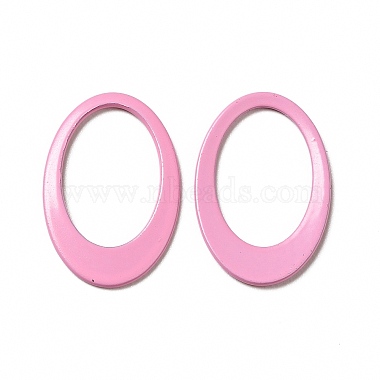 Pearl Pink Oval 201 Stainless Steel Linking Rings
