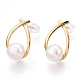 Natural Pearl Teardrop Stud Earrings(PEAR-N017-06B)-2