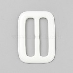 Resin Tri-Glide Adjuster Buckles, For Webbing, Strapping Bags, Garment Accessories, Rectangle, White, 47x33x3mm, Hole: 34.5x8.5mm(FIND-WH20005-30E-01)