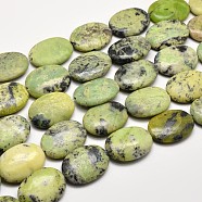 Natural Serpentine Oval Beads Strands, 30x22x8mm, Hole: 1mm, about 13pcs/strand, 15.7 inch(G-F199-01-22x30mm)