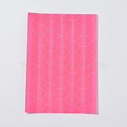 DIY Frame Scrapbook, Photo Album Corner Plastic Stickers, Pink, 147x103x0.3mm, triangle: 12x15.5mm, about 102pcs/sheet(AJEW-WH0079-D07)