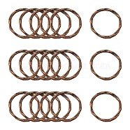Tibetan Style Linking Rings, Circle Frames, Lead Free and Nickel Free, Red Copper Color, 22x1.5mm, about 18.5mm inner diameter(X-PALLOY-A017-R-FF)